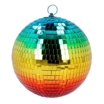 Boule Disco Arc-en-ciel 20 cm – Décoration Soirée Disco et Années 80
