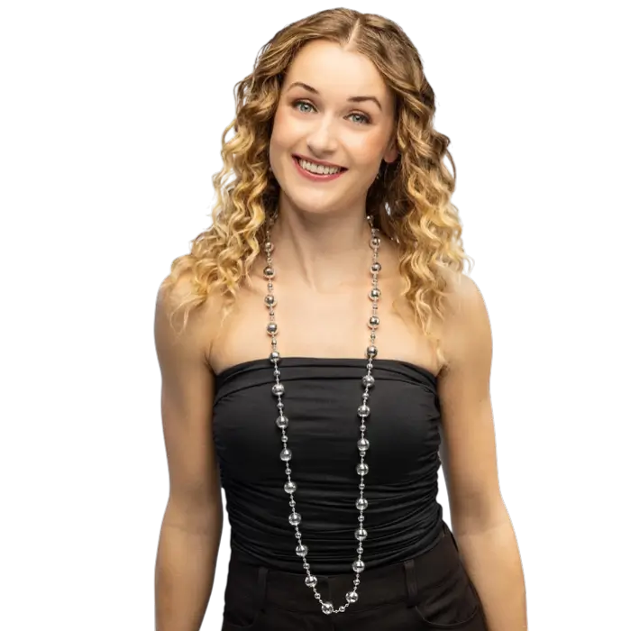 Collier Disco Deluxe Argent – Accessoire Déguisement Rétro