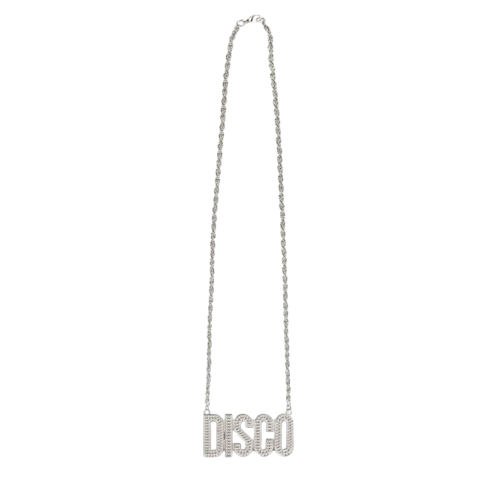 Collier Disco Argent – Accessoire Déguisement Années 80