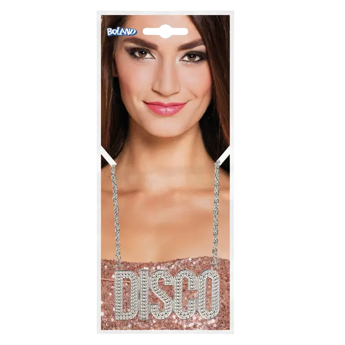 Collier Disco Argent – Accessoire Déguisement Années 80