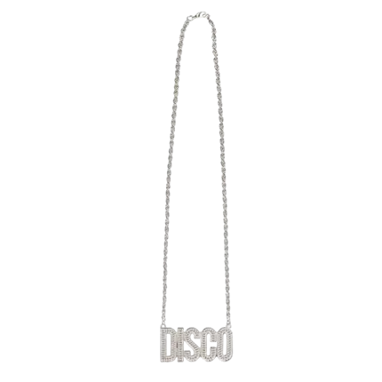 Collier Disco Argent – Accessoire Déguisement Années 80
