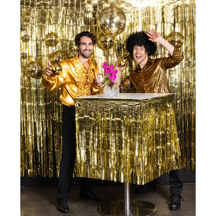 Gobelet Boule Disco Or 60 cl – Verre Festif avec Paille