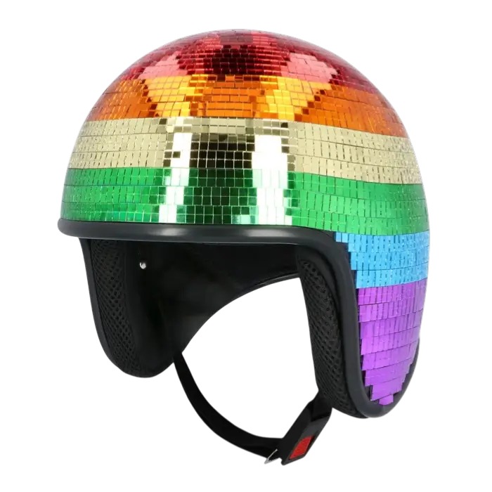Casque Boule Disco Arc-en-ciel – Accessoire Soirée Rétro