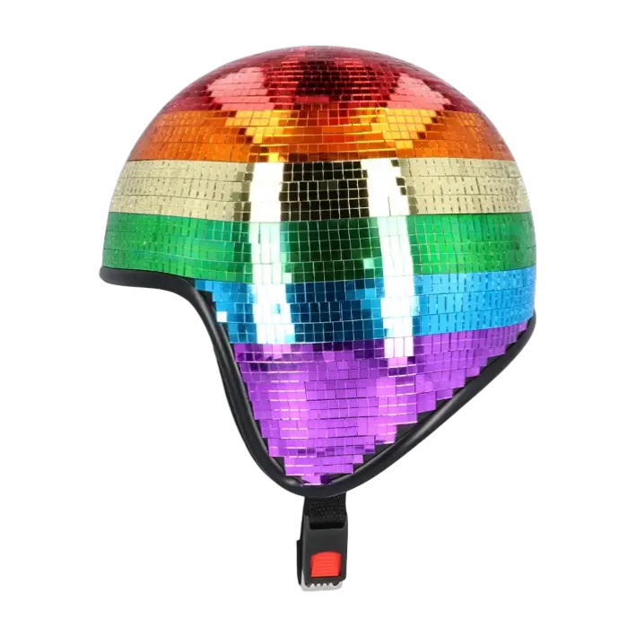Casque Boule Disco Arc-en-ciel – Accessoire Soirée Rétro
