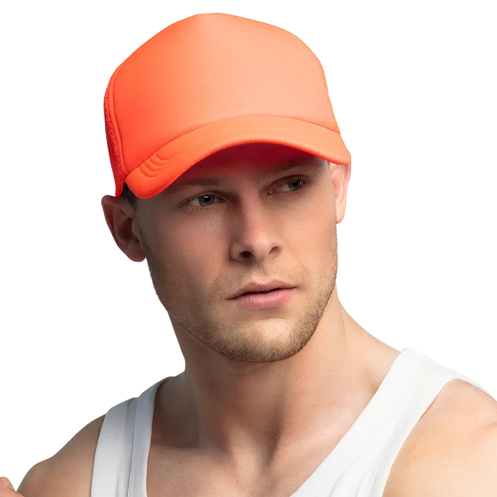 Casquette fluo pour fête et déguisement – Orange fluo