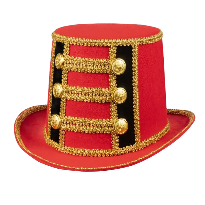 Chapeau Directeur de Cirque Rouge – Accessoire Déguisement Monsieur Loyal