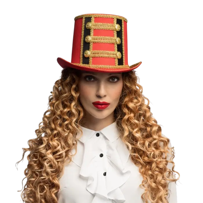 Chapeau Directeur de Cirque Rouge – Accessoire Déguisement Monsieur Loyal