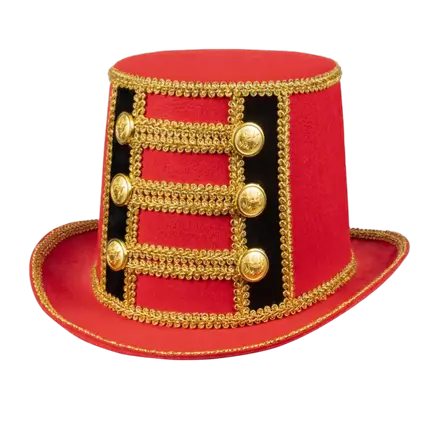 Chapeau Directeur de Cirque Rouge – Accessoire Déguisement Monsieur Loyal