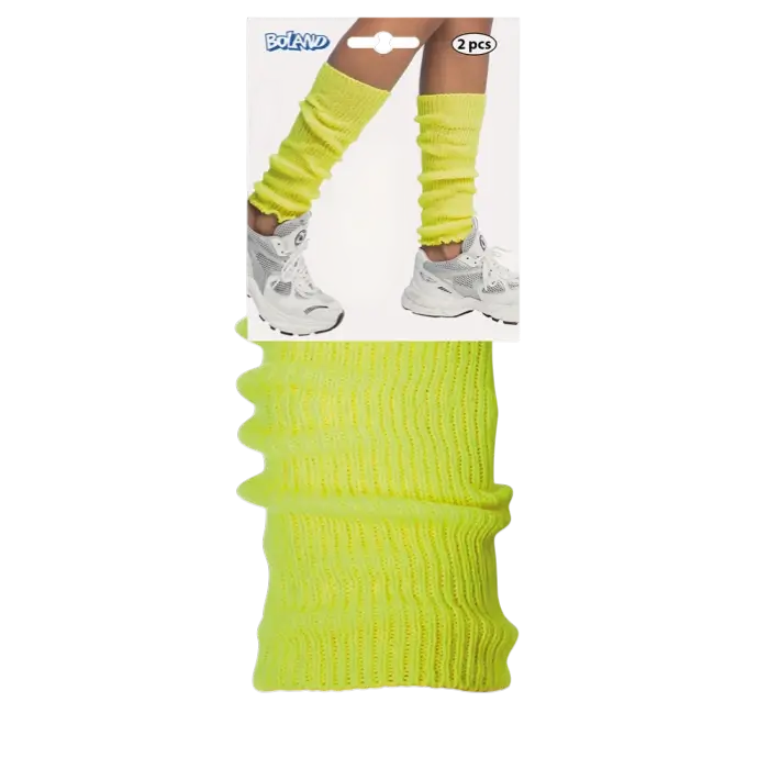 Jambières Fluo Jaune UV – Accessoire Disco Années 80