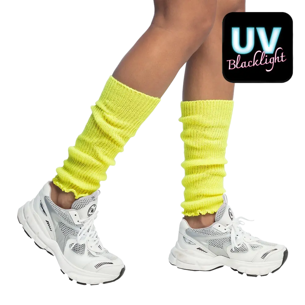 Jambières Fluo Jaune UV – Accessoire Disco Années 80