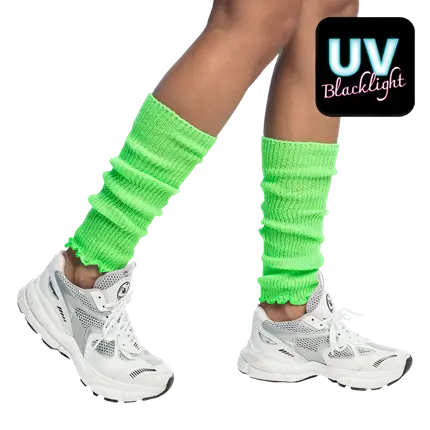 Jambières Fluo Vert UV – Accessoire Disco Années 80
