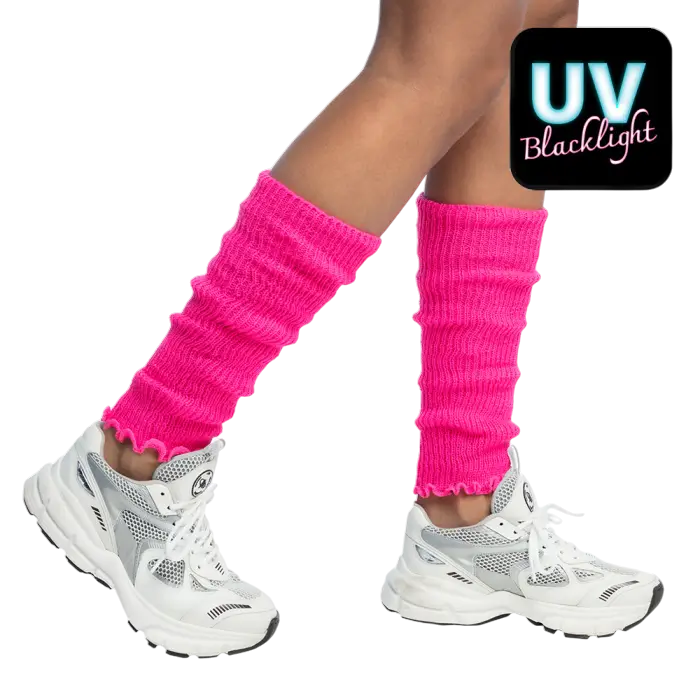 Jambières Fluo Rose UV – Accessoire Disco Années 80