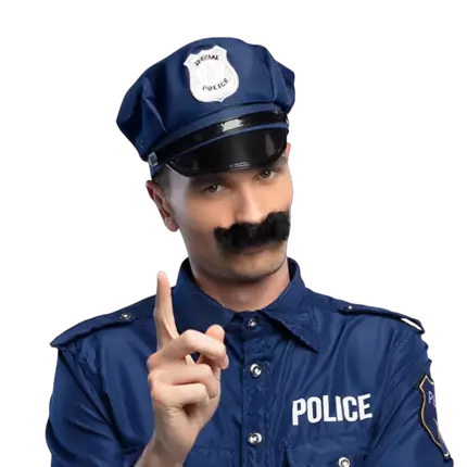 Moustache auto-adhésive Police – Accessoire Costume Policier
