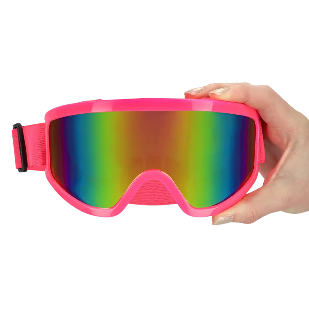 Lunettes de ski pour fête et déguisement – Rose fluo