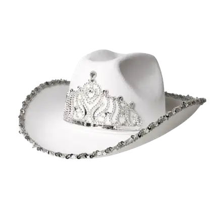 Chapeau cowboy à franges pour déguisement "Glimmer" – Blanc