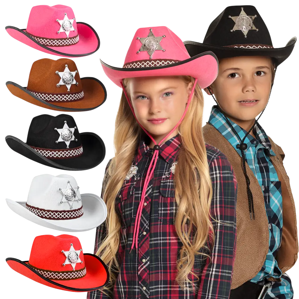 Chapeau enfant cowboy Sheriff assortiment