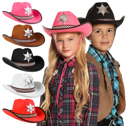 Chapeau enfant cowboy Sheriff assortiment