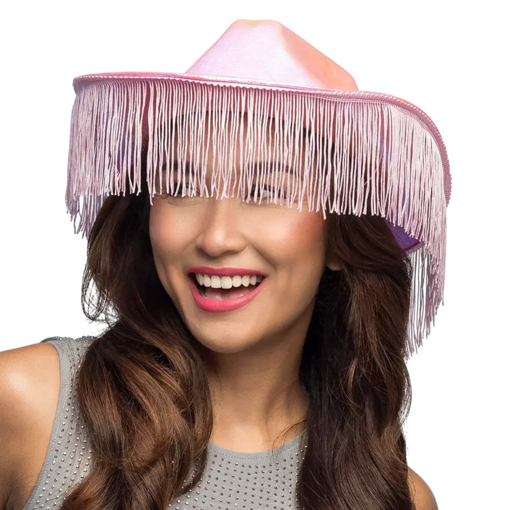 Chapeau cowboy à franges pour déguisement Fabulous – Rose