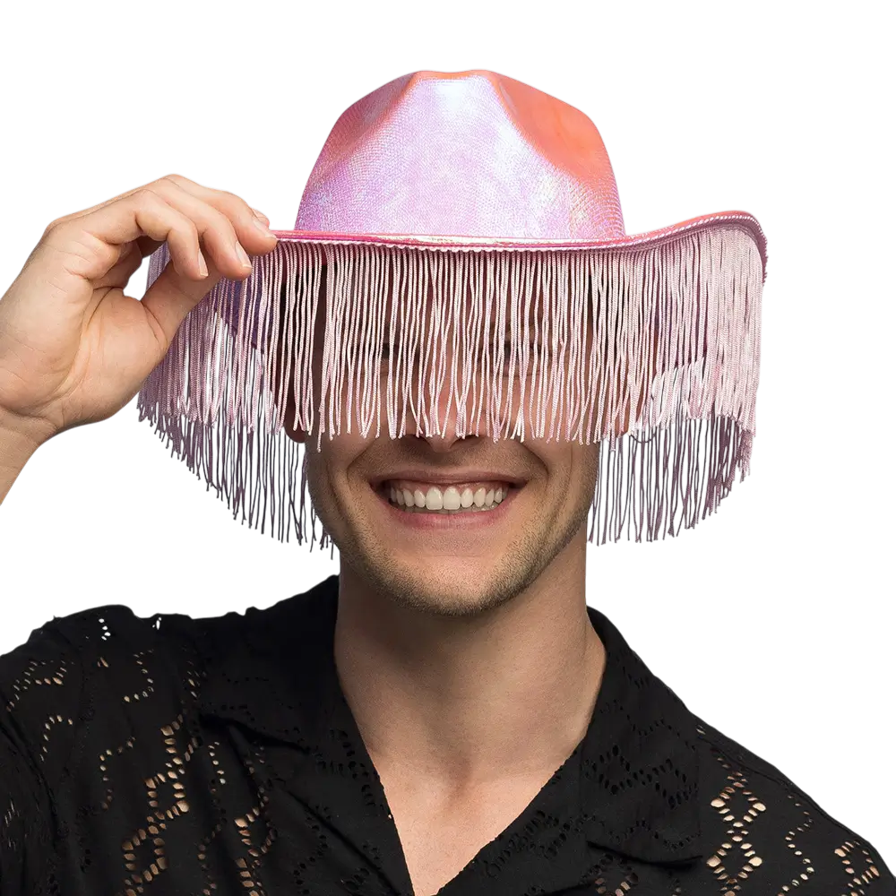 Chapeau cowboy à franges pour déguisement Fabulous – Rose