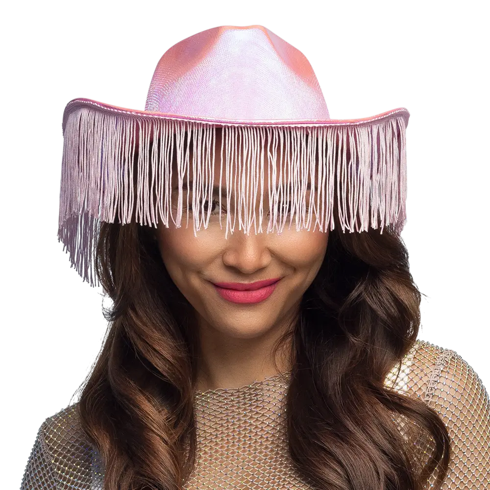 Chapeau cowboy à franges pour déguisement Fabulous – Rose