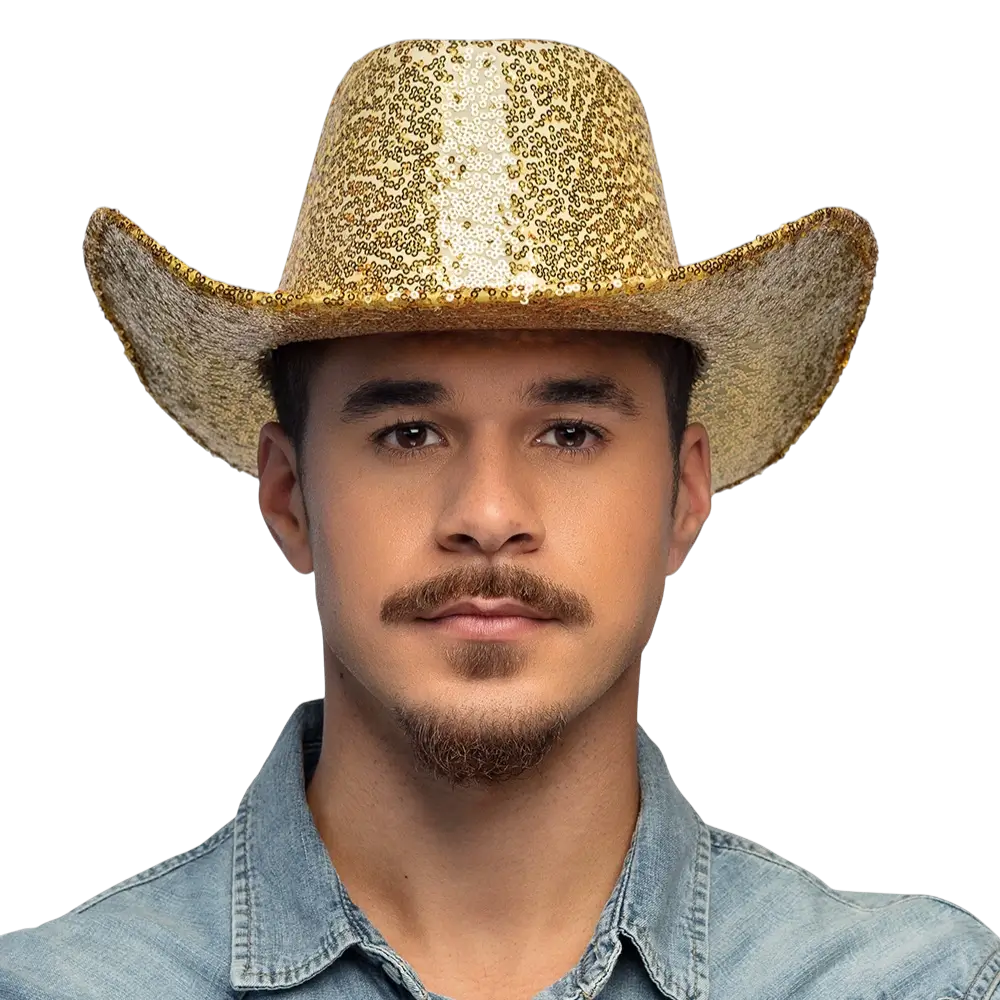 Chapeau Cowboy Rodeo Party Or – Chapeau Cowboy Paillettes Festival &amp; Carnaval