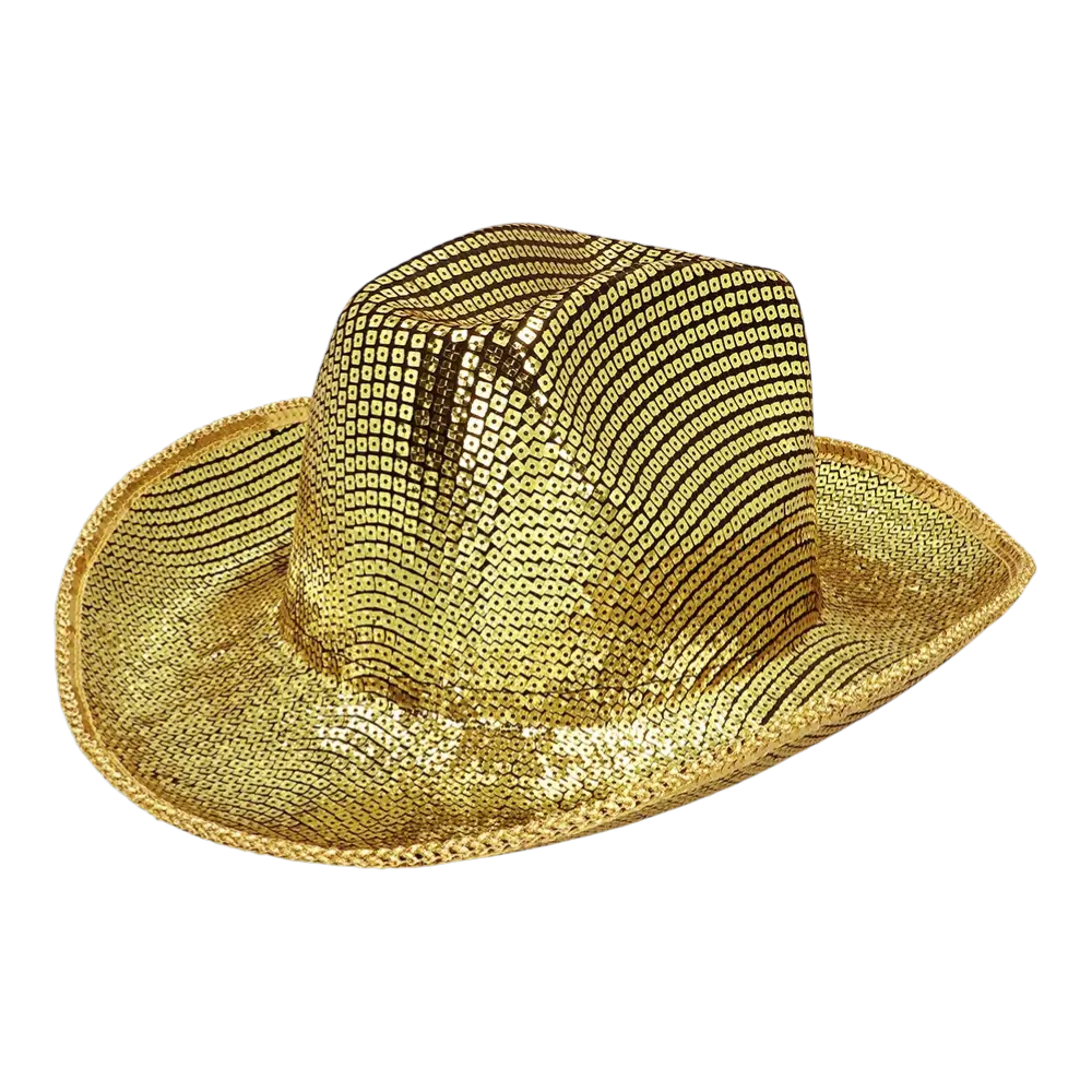 Chapeau Cowboy Groovy Or – Chapeau Cowboy Paillettes Festival &amp; Carnaval