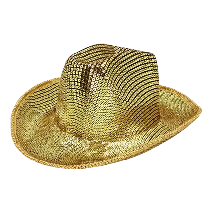 Chapeau Cowboy Groovy Or – Chapeau Cowboy Paillettes Festival &amp; Carnaval