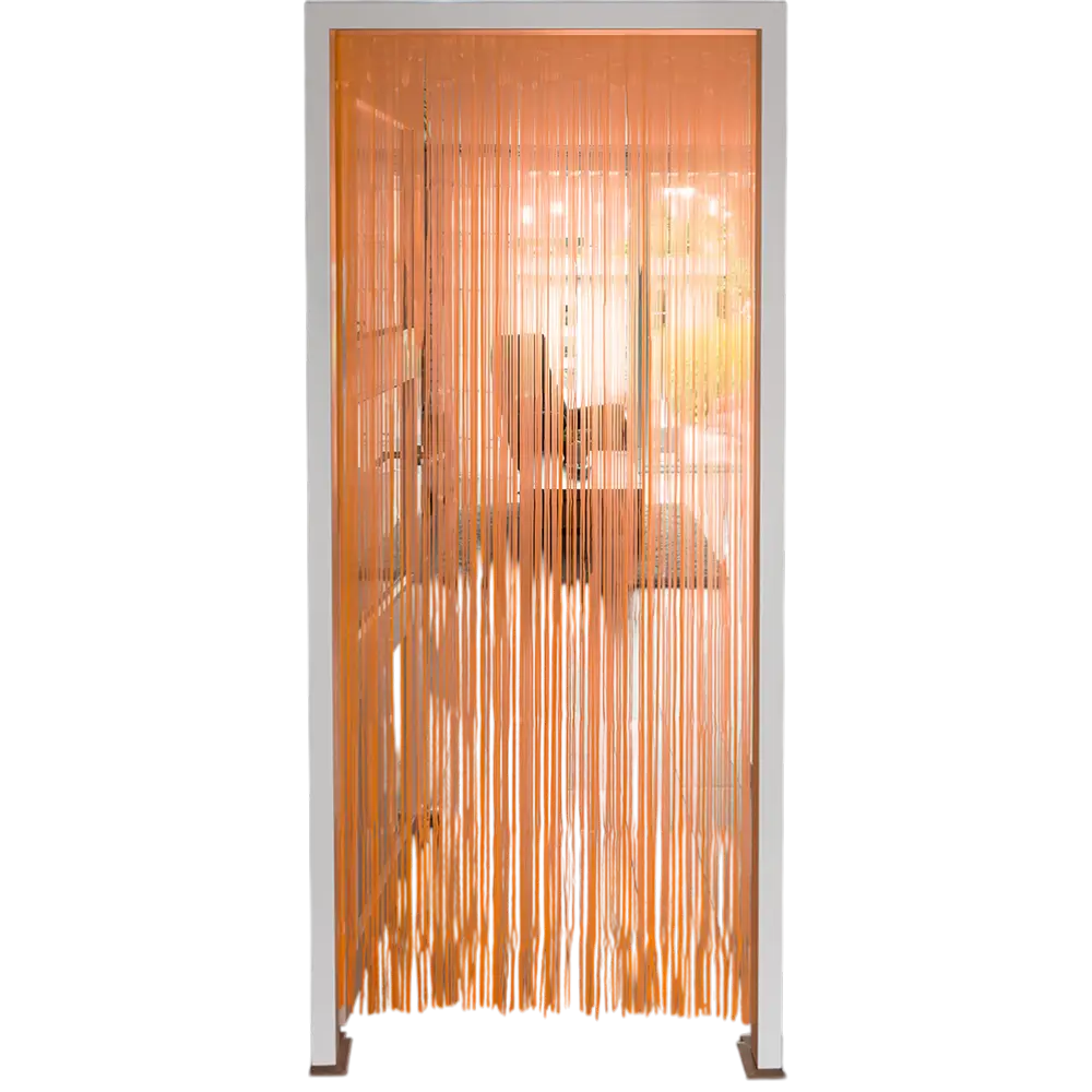 Rideau à Franges Aluminium Orange Fluo UV – Décoration Porte Soirée Néon 200 × 100 cm