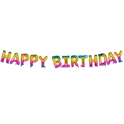 Guirlande Ballons Aluminium Happy Birthday Arc-en-ciel – Bannière Anniversaire 8 m