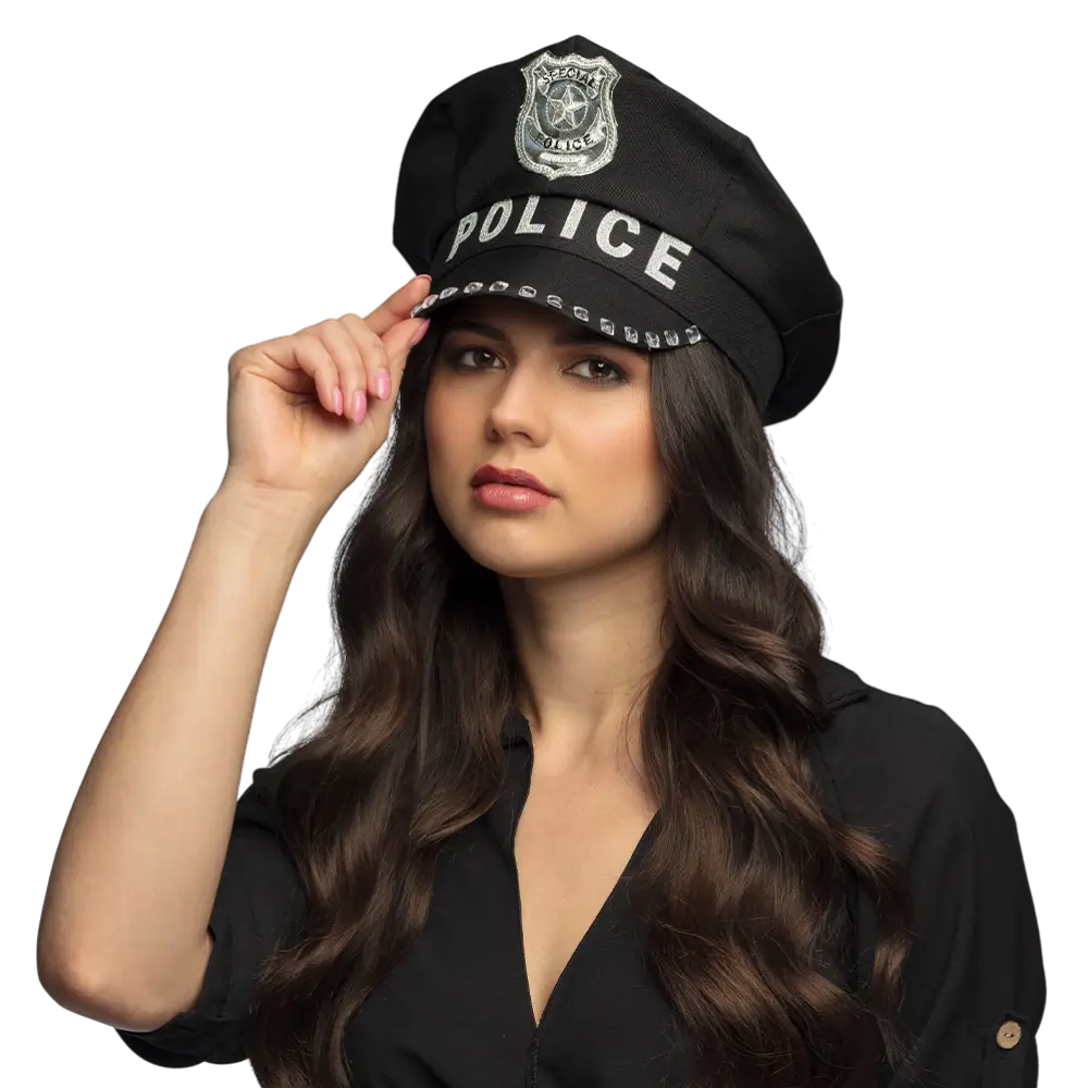 Casquette Special Police Noire – Casquette Policier Déguisement