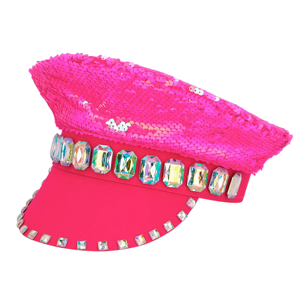Casquette Sandy Candy Rose – Casquette à Paillettes Réversibles Fête &amp; Festival