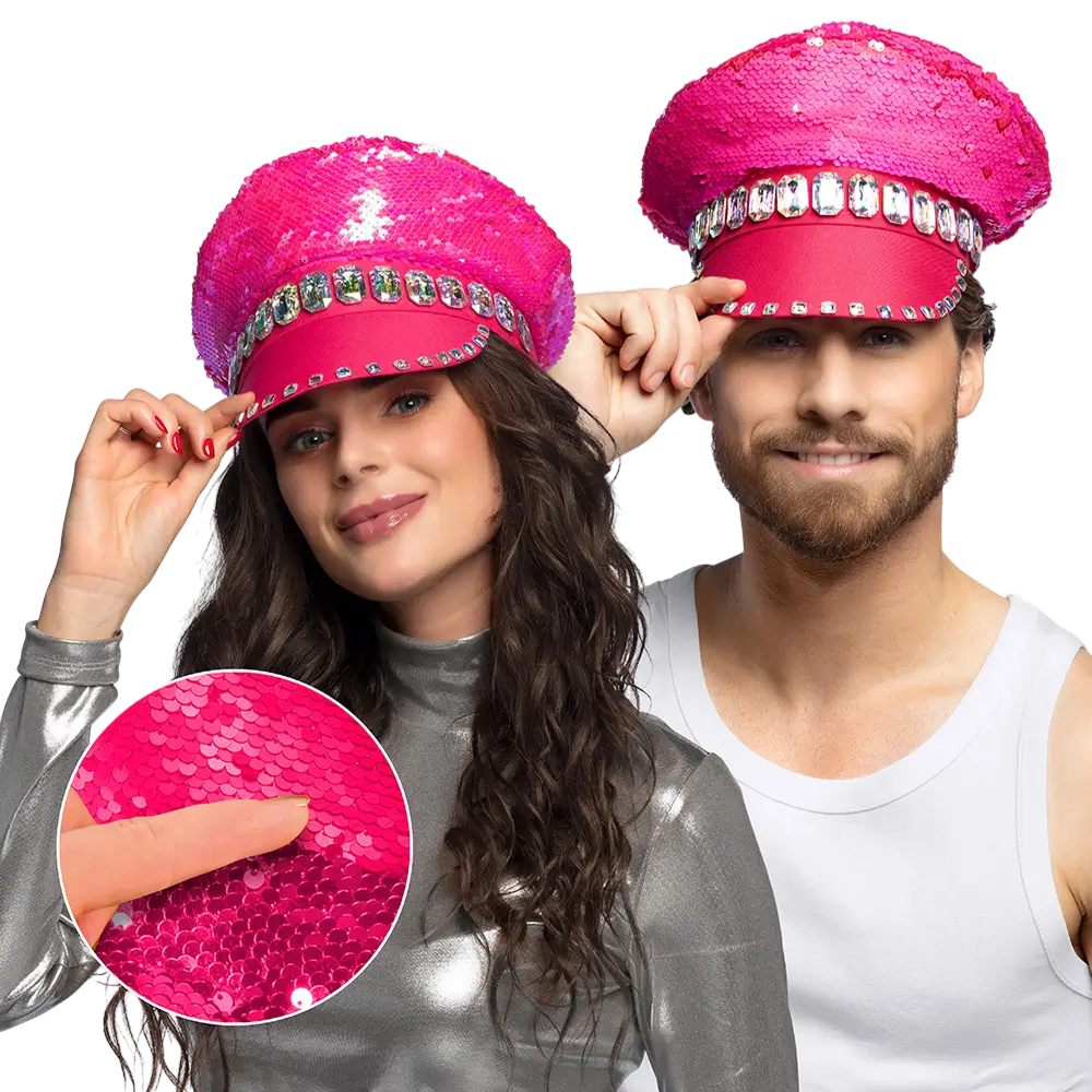 Casquette Sandy Candy Rose – Casquette à Paillettes Réversibles Fête &amp; Festival