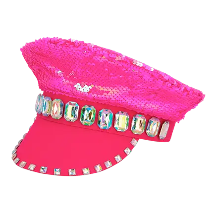 Casquette Sandy Candy Rose – Casquette à Paillettes Réversibles Fête &amp; Festival