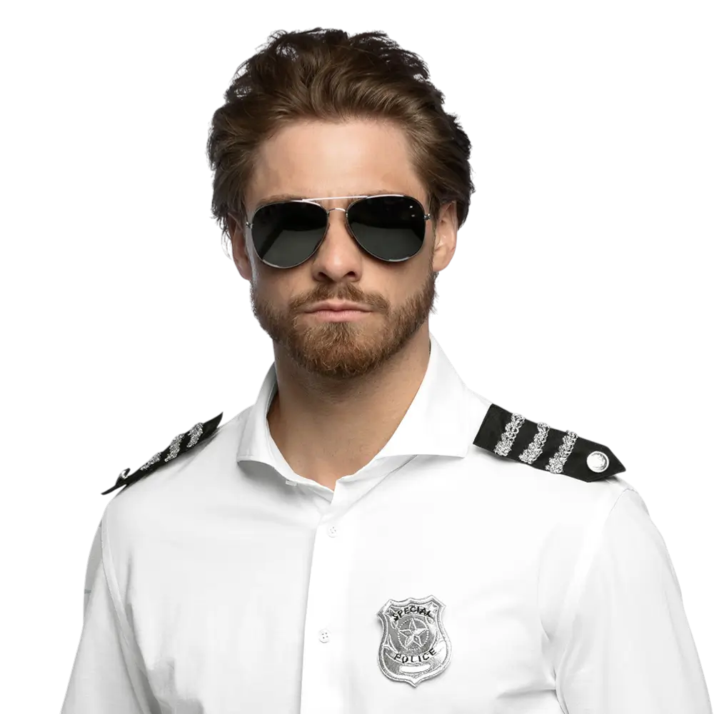 Kit Accessoires Policier – Lunettes, Badge et Épaulettes