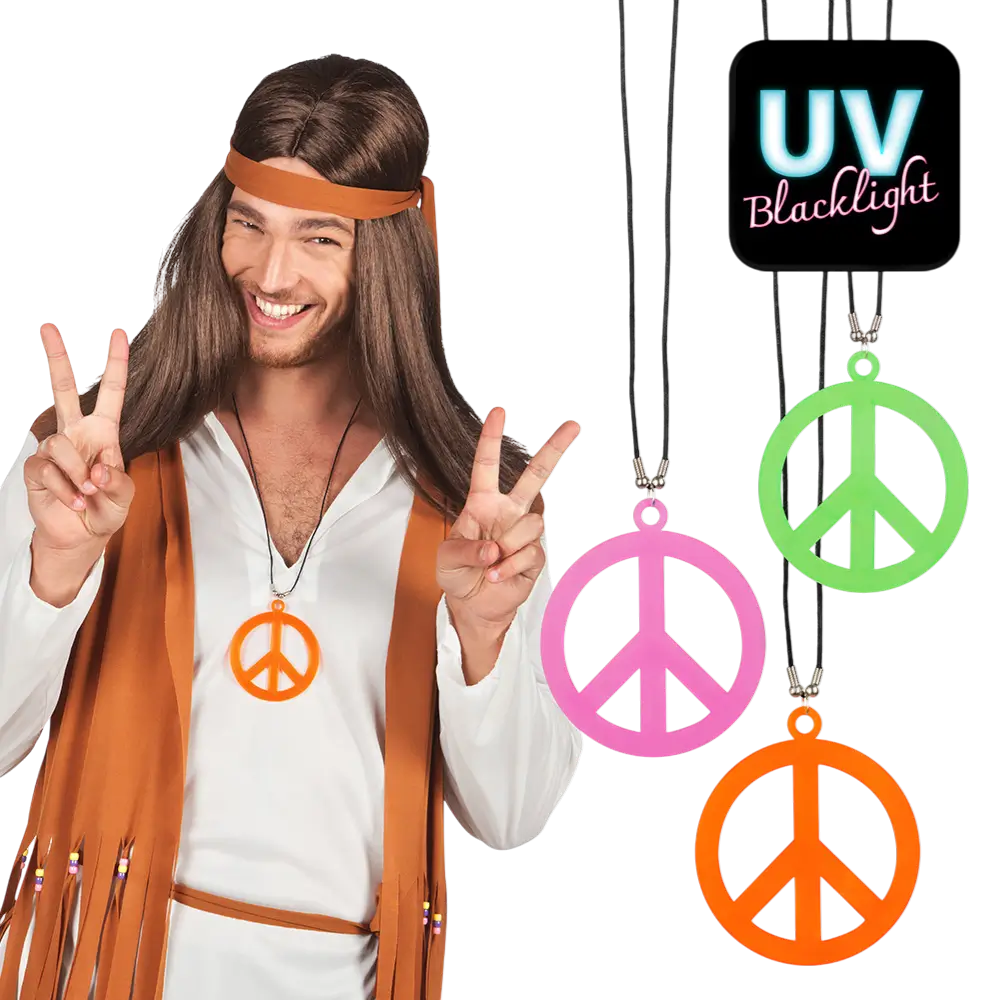 Collier Hippie UV Années 60/70 – Accessoire Déguisement Flower Power