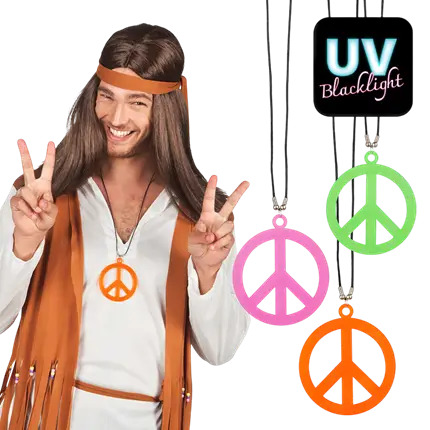 Collier Hippie UV Années 60/70 – Accessoire Déguisement Flower Power