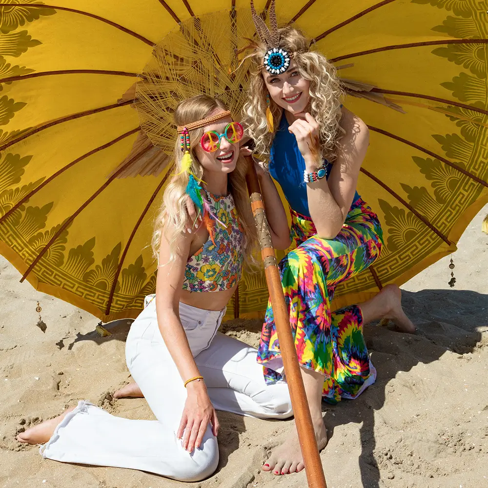 Lot Accessoires Hippie Bohème – Bandeau Plumes &amp; Lunettes Rétro