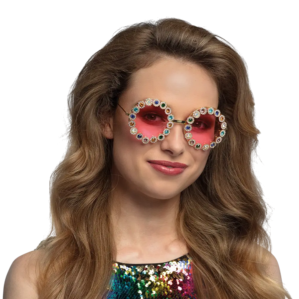 Lunettes Party Crystal – Style Hippie Années 60 70 Rétro Festival
