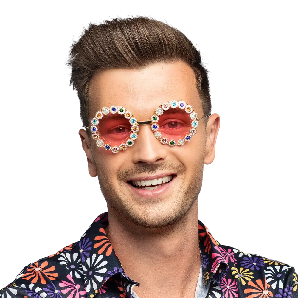 Lunettes Party Crystal – Style Hippie Années 60 70 Rétro Festival