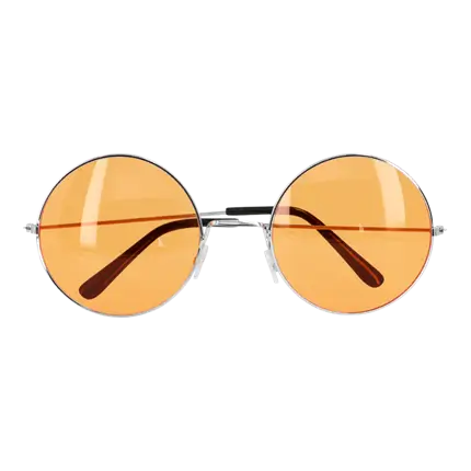 Lunettes Party Hippie XL Orange – Lunettes Rondes Rétro Flower Power Années 60 70