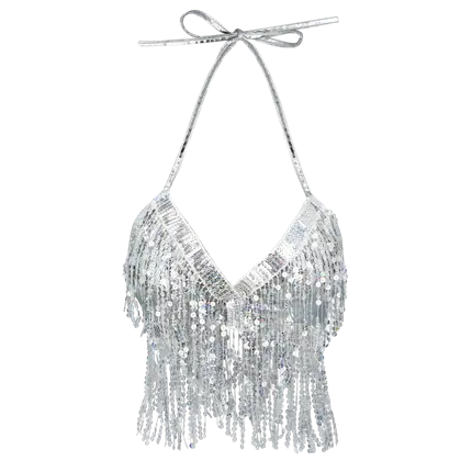 Top Festival Argent à Franges – Haut Brillant Soirée