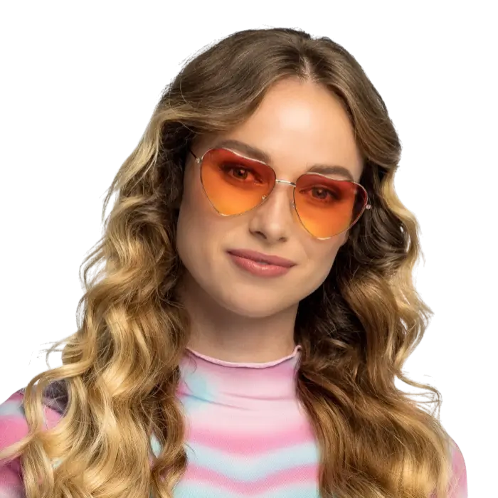 Lunettes Party Groovy Love – Lunettes Cœur Orange Rétro Années 70 80