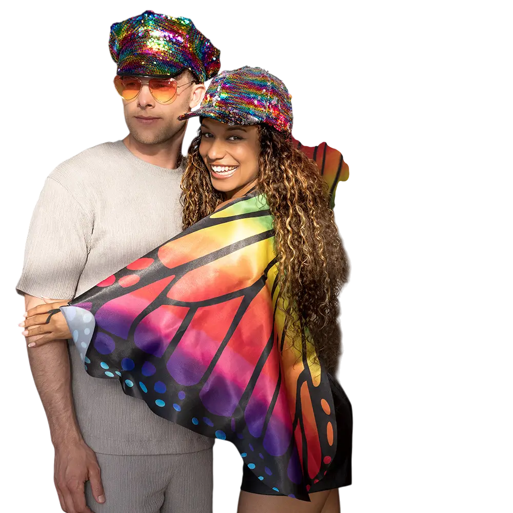 Casquette Capitaine Rainbow Switch – Paillettes Réversibles Arc-en-ciel / Or