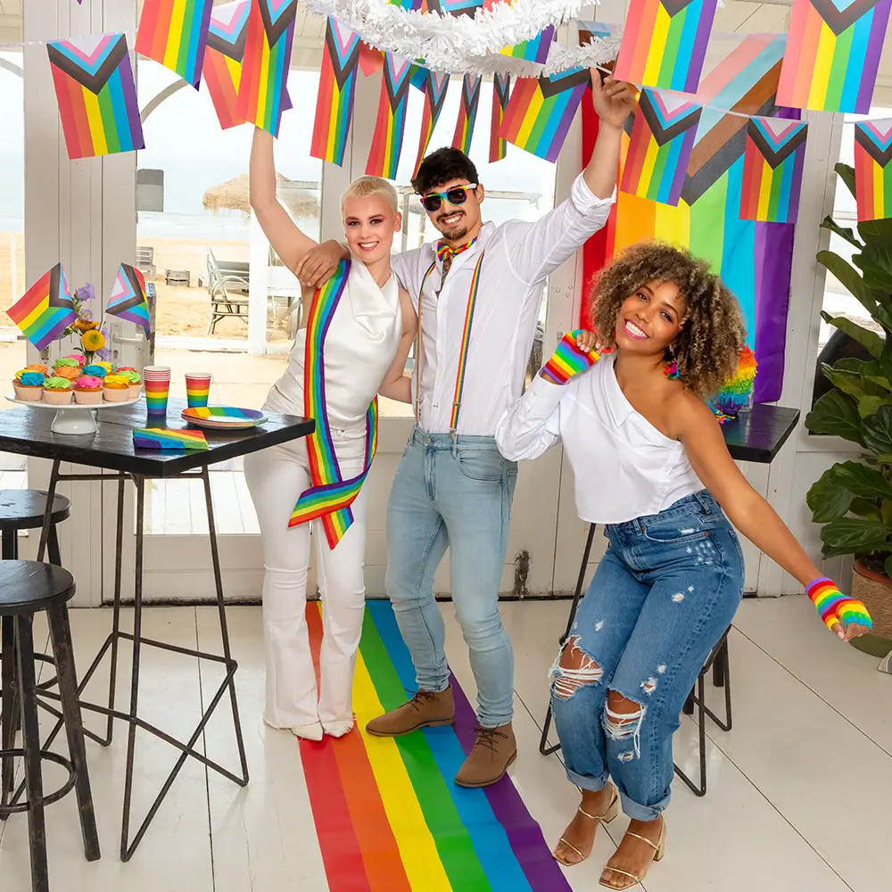Tapis arc-en-ciel 450 x 60 cm – décoration Pride, anniversaire et entrée festive