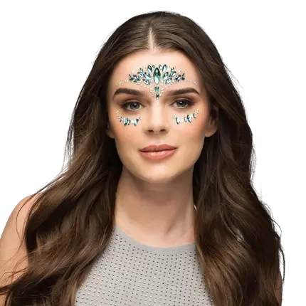 Strass adhésifs visage "Emilia" – Turquoise