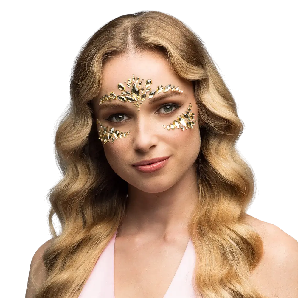 Bijoux de Visage Strass Cordelia – Autocollants Pailletés Festival 3 Couleurs