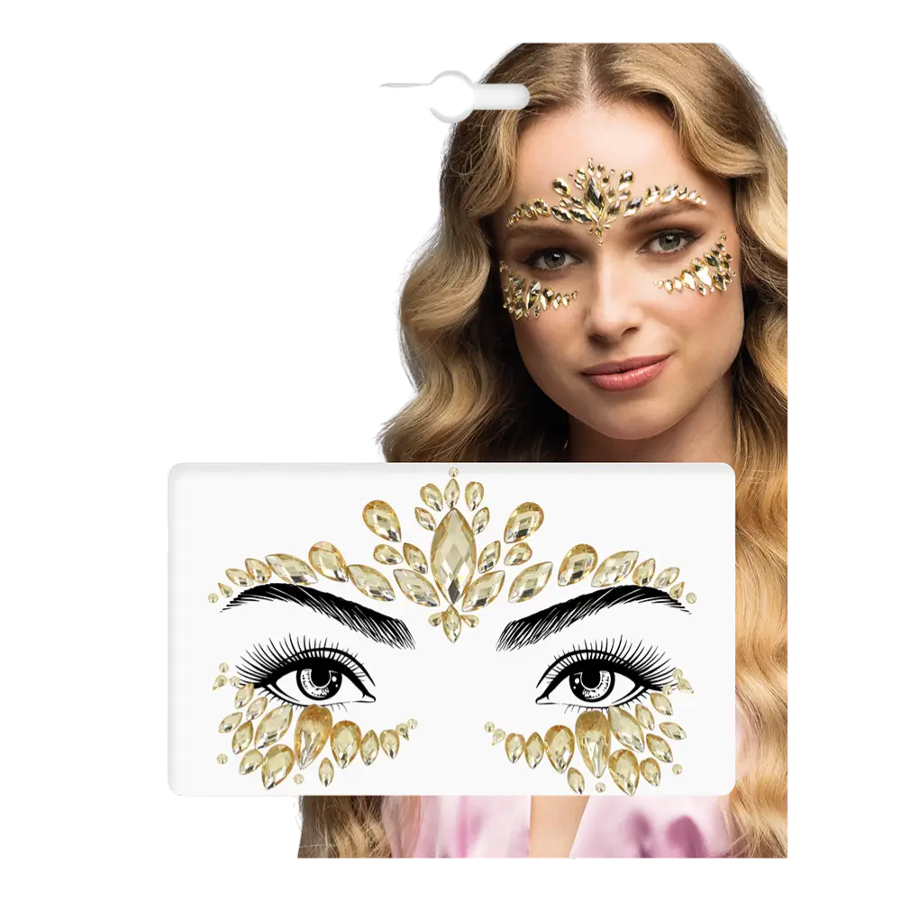 Bijoux de Visage Strass Cordelia – Autocollants Pailletés Festival 3 Couleurs
