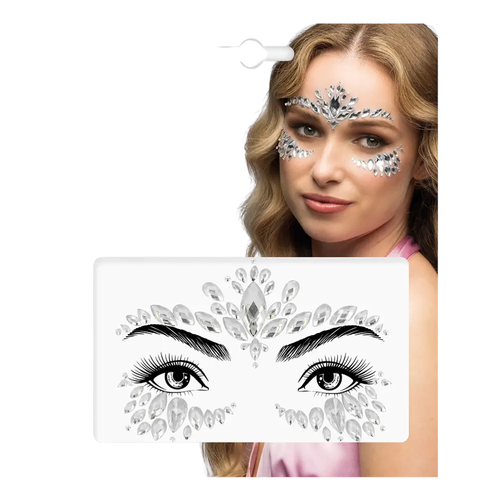 Bijoux de Visage Strass Cordelia – Autocollants Pailletés Festival 3 Couleurs