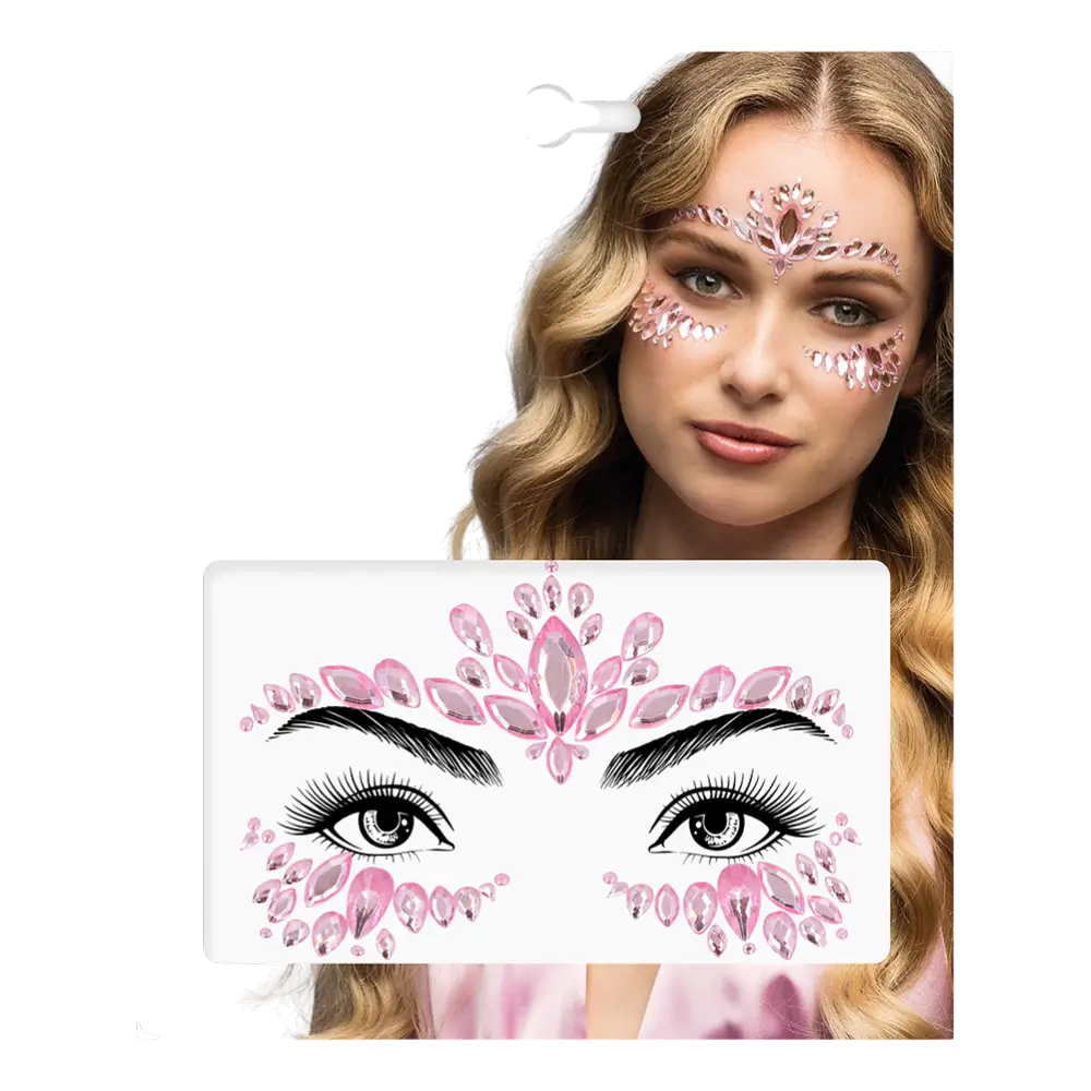 Bijoux de Visage Strass Cordelia – Autocollants Pailletés Festival 3 Couleurs