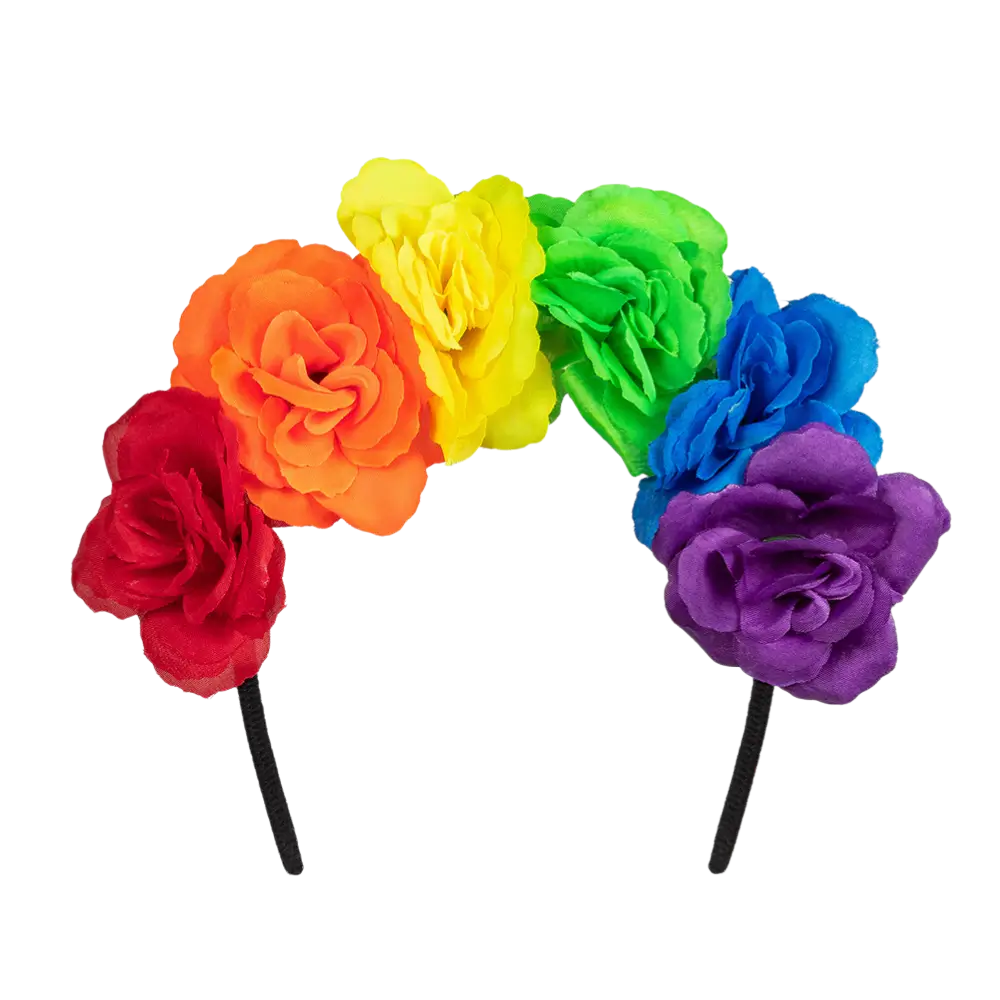 Tiare Flora – Diadème Fleurs Arc-en-ciel